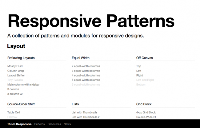 Responsive Pattern Library
