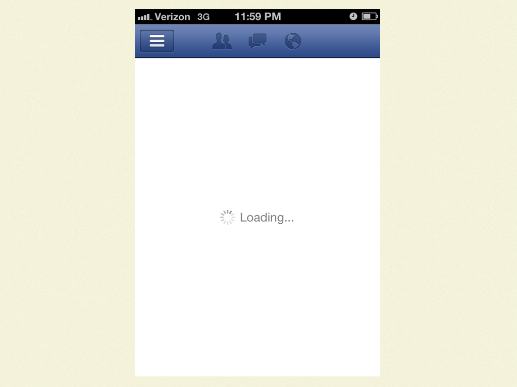 Facebook App Loading