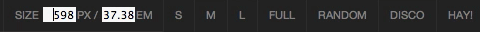 Ish. pixel-to-em units in action