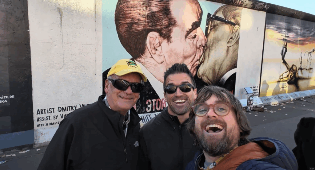 Ian, Dad, and myself at the Berlin Wall