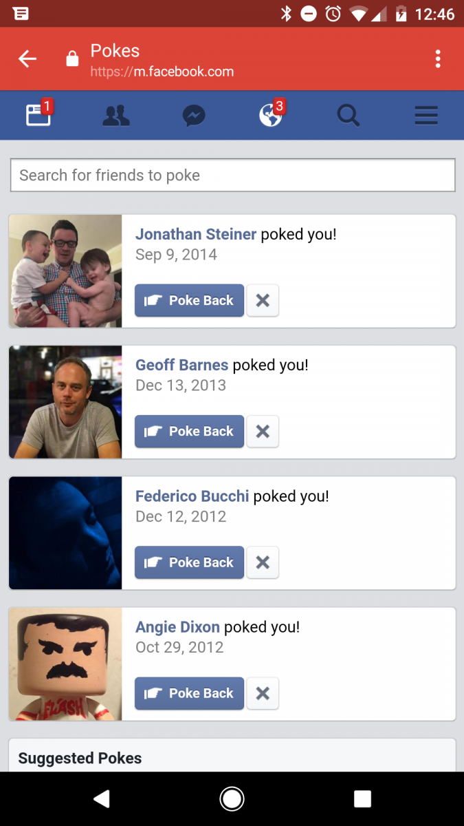 Facebook pokes