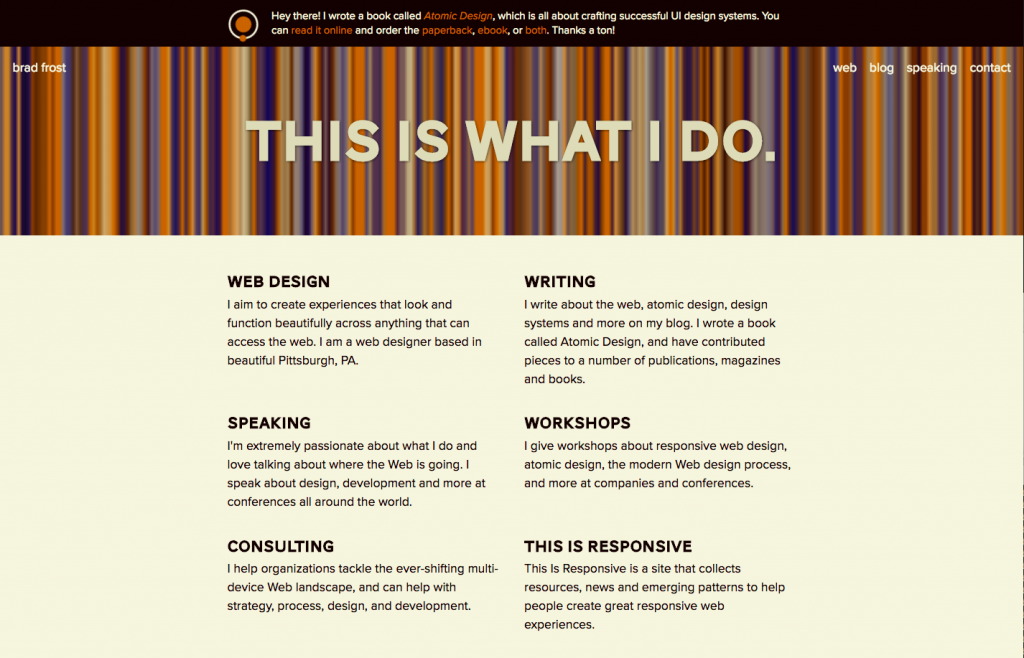 Brad Frost.com design