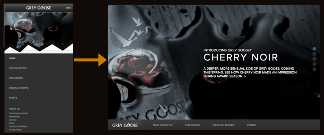 Grey Goose Responsive Navigation