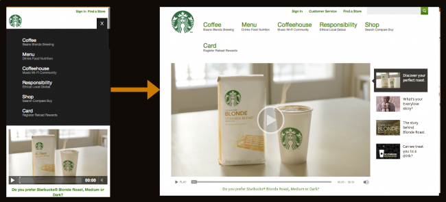 Starbucks Responsive Navigation