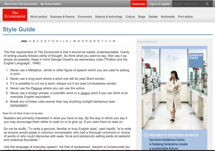 The Economist Writing Style Guide