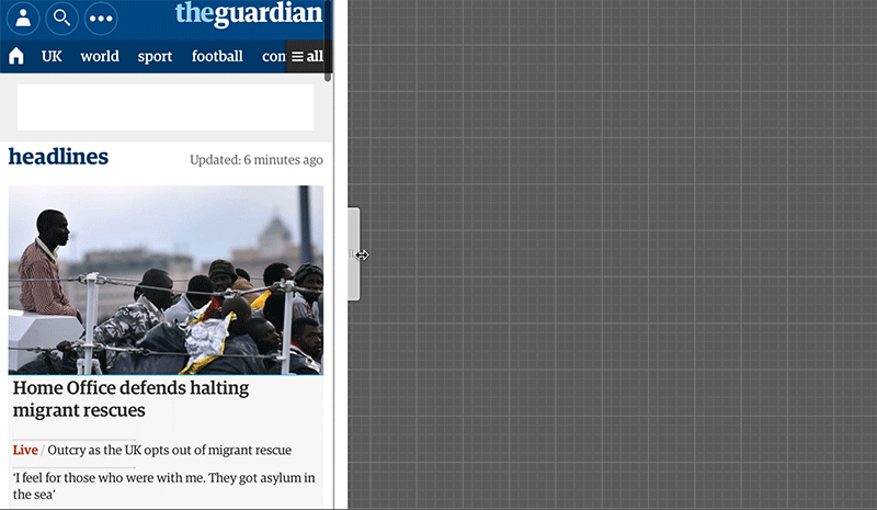Priority+ navigation on The Guardian's website