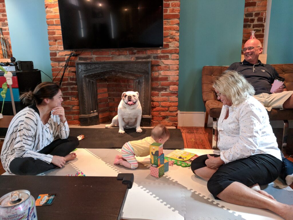 Ziggy, my mom and dad, Melissa, and baby Ella