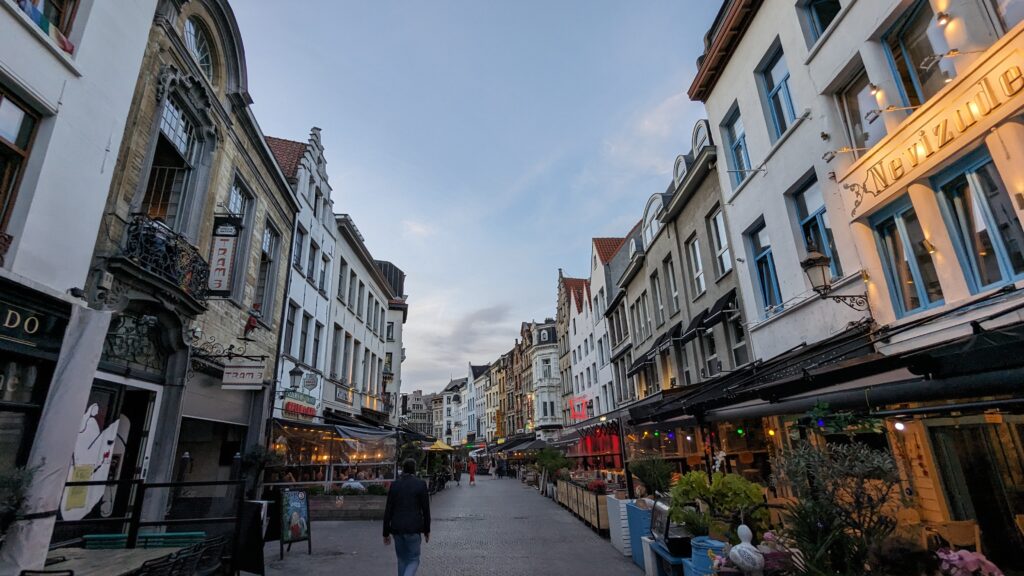 A city street in Antwerp Belgium