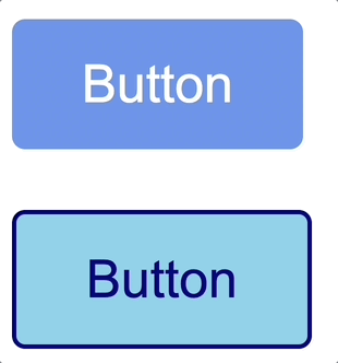 An animated gif that shows two buttons. The top button's size shift to demonstrate the addition of a border and using a transparent border color