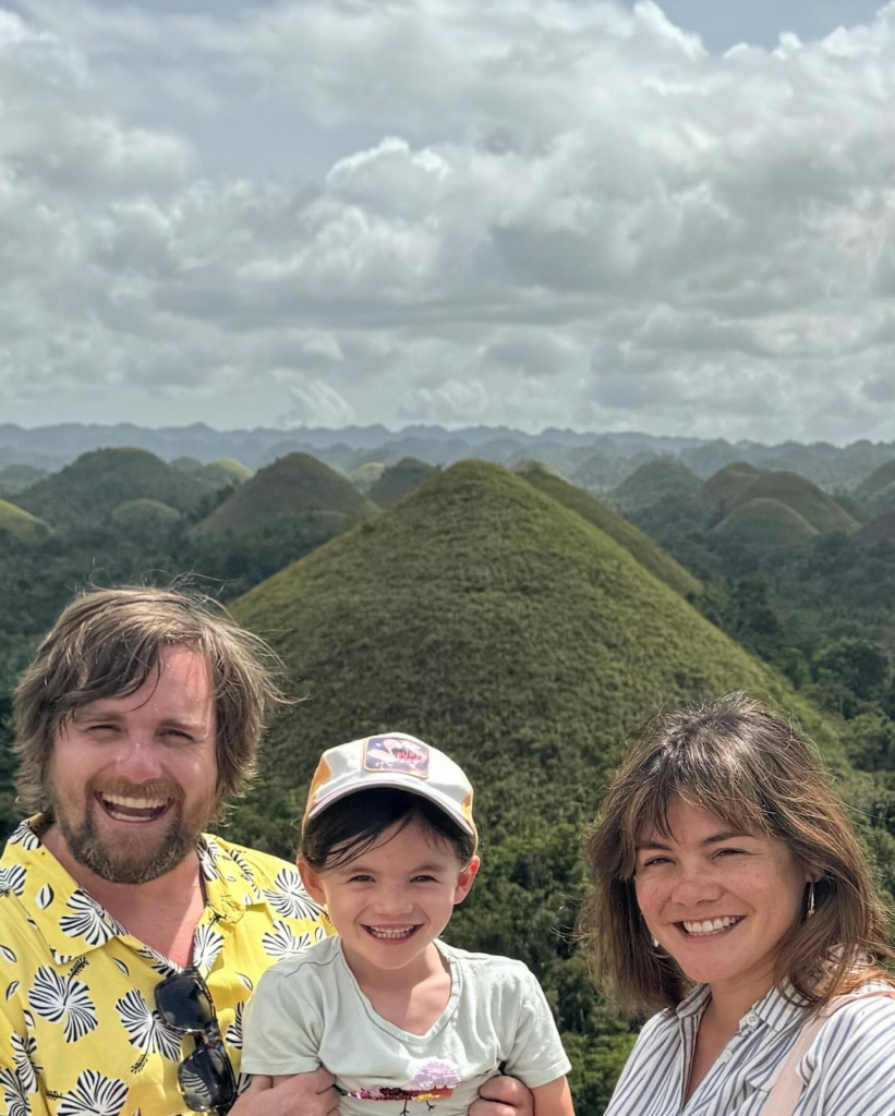 Brad and family at the Chocolate Hills in The Philippines