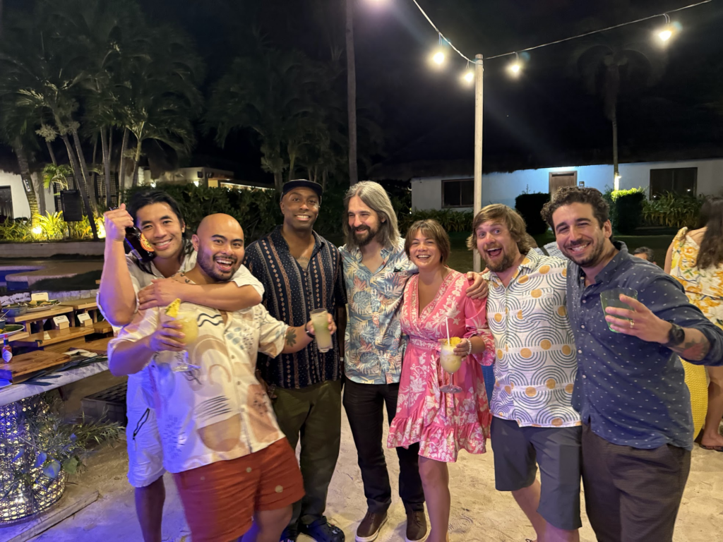 Chad, Robertino, Reggie, Kirill, Melissa, Brad, and Tom smiling for a picture in The Philippines