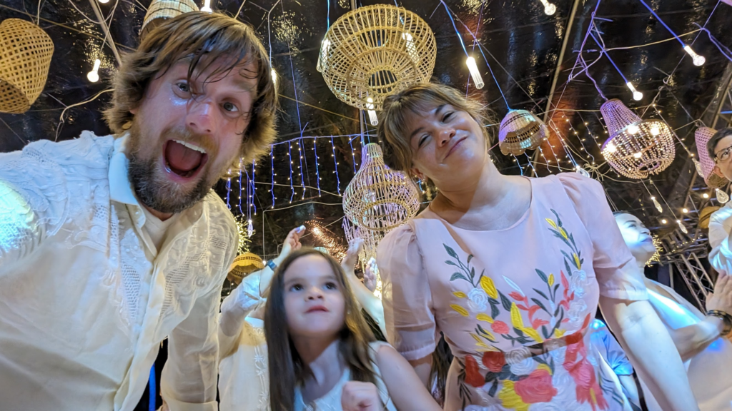 Brad and family at a wedding in The Philippines